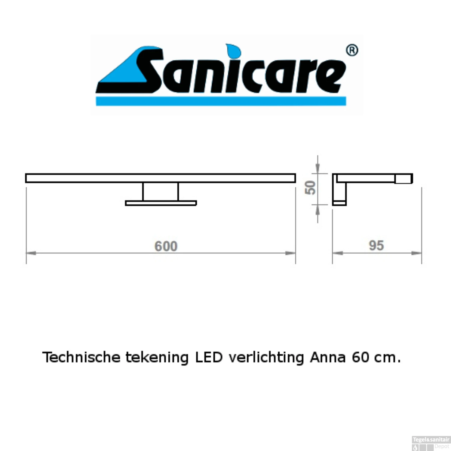 Spiegelverlichting Sanicare LED Anna 5 Watt 60 Cm Chroom 5 Spiegelverlichting Sanicare LED Anna 5 Watt 60 Cm Chroom - Afbeelding 5