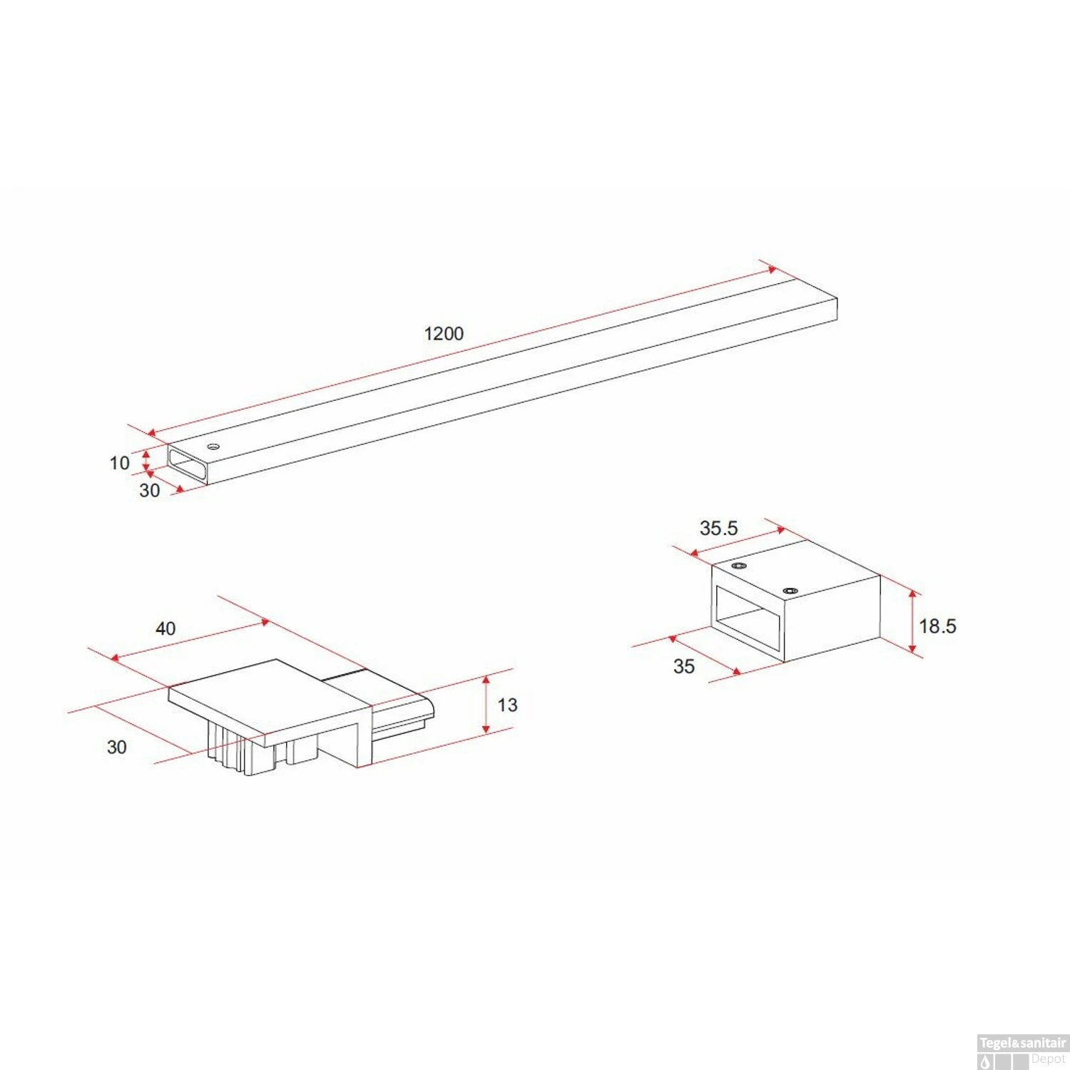 Stabilisatiestang Voor Inloopdouche Wiesbaden Horizon 120 Cm Mat Zwart 5 Stabilisatiestang Voor Inloopdouche Wiesbaden Horizon 120 Cm Mat Zwart - Afbeelding 5