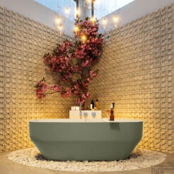 STONE Vrijstaand Bad 170x75cm Kleur Army / Talc 13 STONE Vrijstaand Bad 170x75cm Kleur Army / Talc -Winkel Voor Badkamerdouchebenodigdheden stone 3 00010