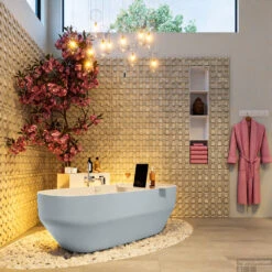 STONE Vrijstaand Bad 170x75cm Kleur Clay / Talc 14 STONE Vrijstaand Bad 170x75cm Kleur Clay / Talc -Winkel Voor Badkamerdouchebenodigdheden stone 4 00006