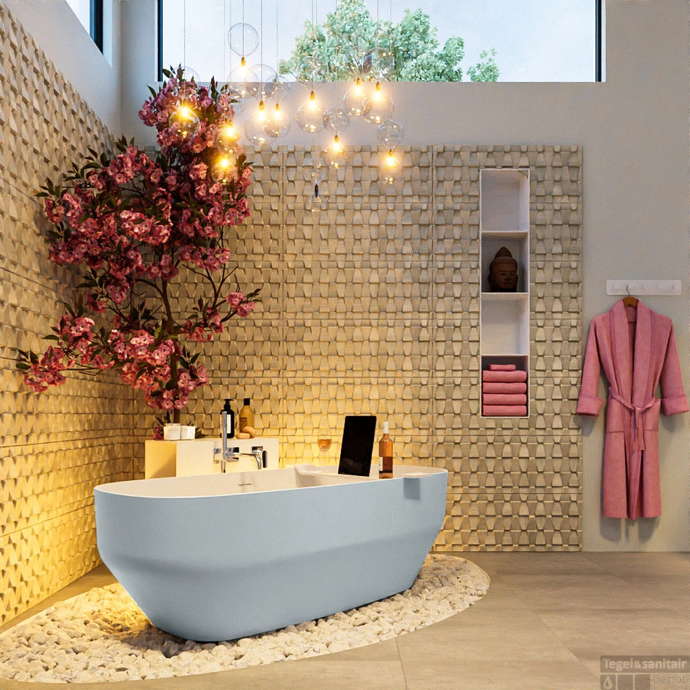 STONE Vrijstaand Bad 170x75cm Kleur Clay / Talc 5 STONE Vrijstaand Bad 170x75cm Kleur Clay / Talc - Afbeelding 5