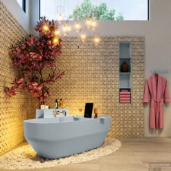 STONE Vrijstaand Bad 170x75cm Kleur Clay / Clay -Winkel Voor Badkamerdouchebenodigdheden stone 4 00019