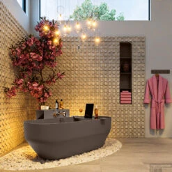 STONE Vrijstaand Bad 170x75cm Kleur Smoke / Smoke -Winkel Voor Badkamerdouchebenodigdheden stone 4 00020