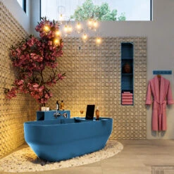 STONE Vrijstaand Bad 170x75cm Kleur Jeans / Jeans -Winkel Voor Badkamerdouchebenodigdheden stone 4 00026