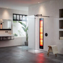 Sunshower Deluxe Black UV En Infrarood Inbouwapparaat 32x187x16 Cm Aluminium Zwart -Winkel Voor Badkamerdouchebenodigdheden sunshower ir black badkamer