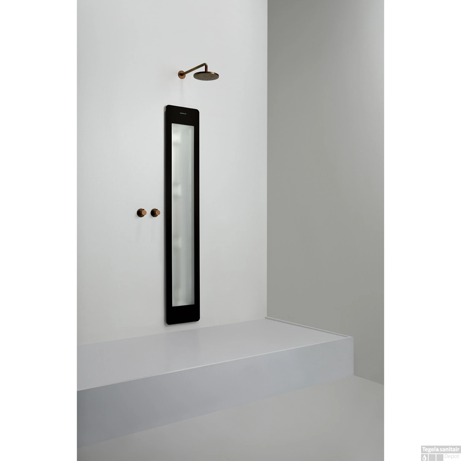 Sunshower Plus L Round Infrarood En UV-licht 185x33 Cm Inbouw - Opbouw Vlak Of Hoek Black 5 Sunshower Plus L Round Infrarood En UV-licht 185x33 Cm Inbouw - Opbouw Vlak Of Hoek Black - Afbeelding 5