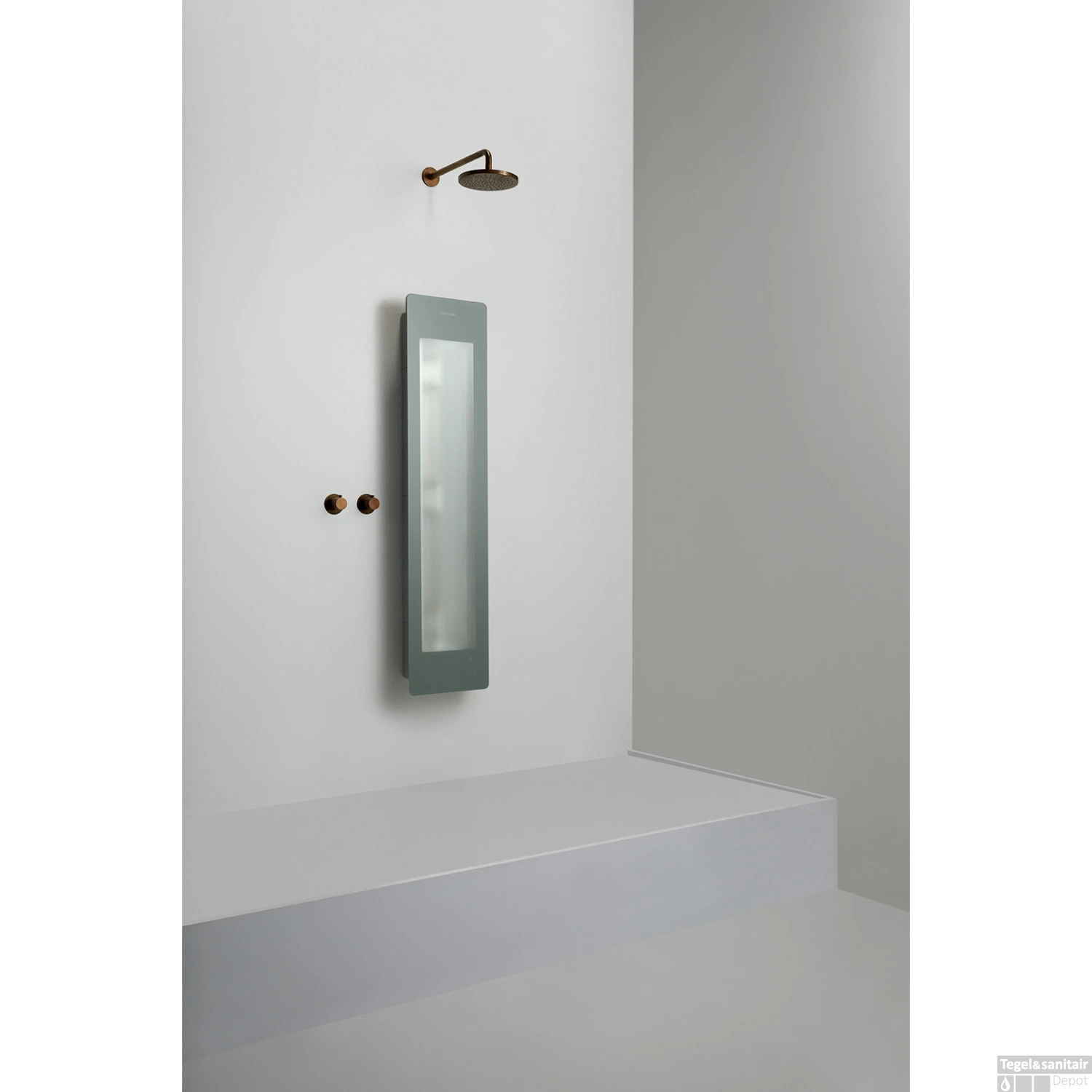 Sunshower Plus M Round Infrarood En UV-licht 140x33 Cm Inbouw - Opbouw Vlak Of Hoek Organic Grey 4 Sunshower Plus M Round Infrarood En UV-licht 140x33 Cm Inbouw - Opbouw Vlak Of Hoek Organic Grey - Afbeelding 4