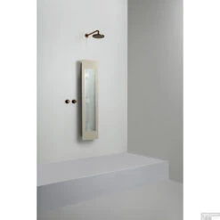 Sunshower Plus M Round Infrarood En UV-licht 140x33 Cm Inbouw - Opbouw Vlak Of Hoek Sand White -Winkel Voor Badkamerdouchebenodigdheden sunshower oneplus m sand white opbouw uit geheel 1