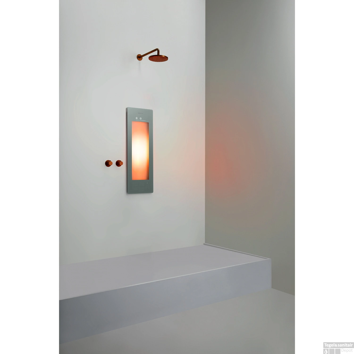 Sunshower Plus S Round Infrarood En UV-licht 95x33 Cm Inbouw - Opbouw Vlak Of Hoek Organic Grey 4 Sunshower Plus S Round Infrarood En UV-licht 95x33 Cm Inbouw - Opbouw Vlak Of Hoek Organic Grey - Afbeelding 4