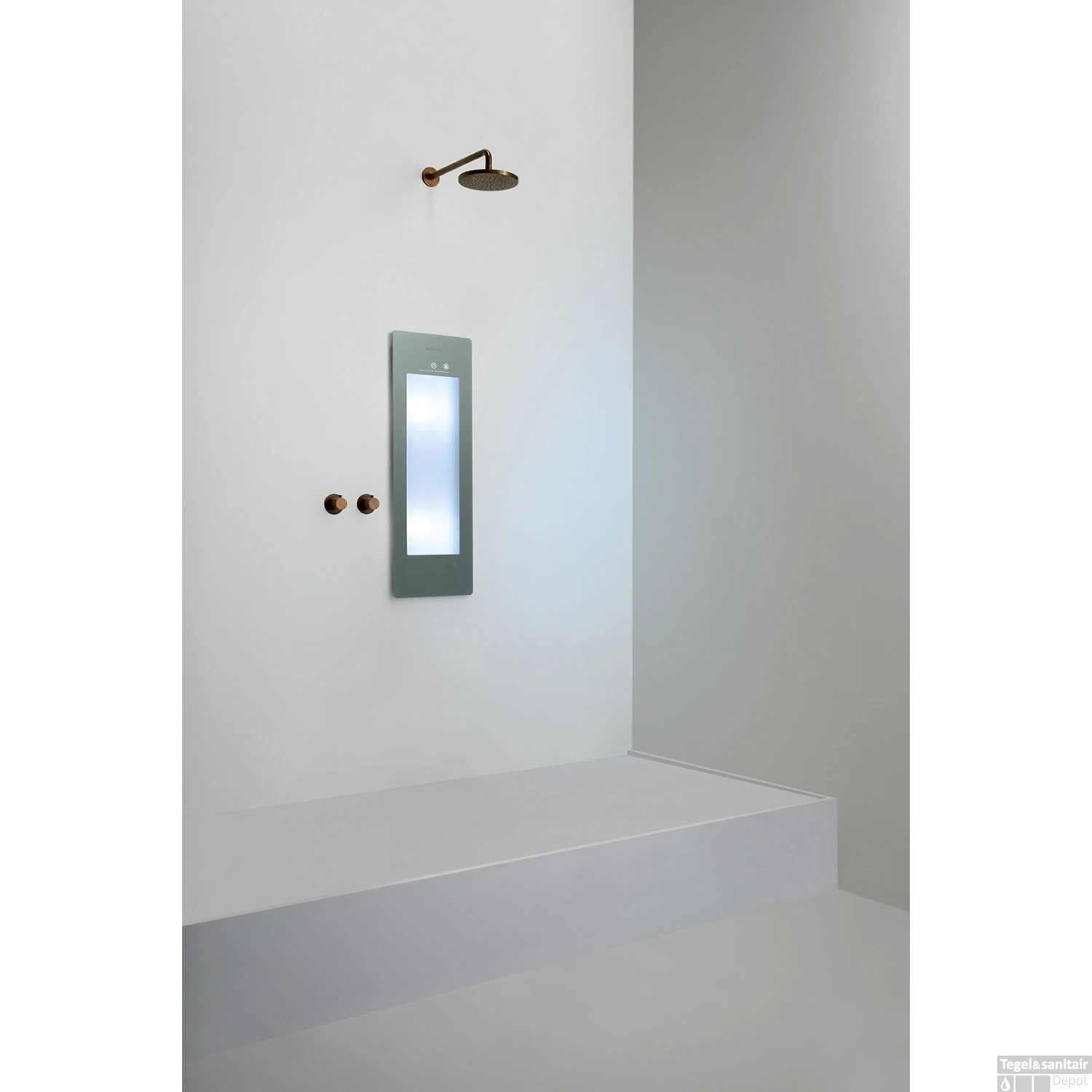 Sunshower Plus S Round Infrarood En UV-licht 95x33 Cm Inbouw - Opbouw Vlak Of Hoek Organic Grey 3 Sunshower Plus S Round Infrarood En UV-licht 95x33 Cm Inbouw - Opbouw Vlak Of Hoek Organic Grey - Afbeelding 3