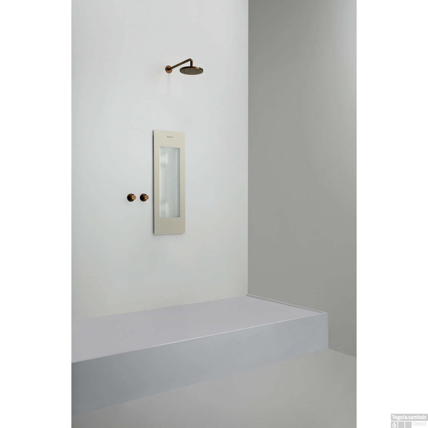 Sunshower One S Round Infrarood 95x33 Cm Inbouw - Opbouw Vlak Of Hoek Sand White 4 Sunshower One S Round Infrarood 95x33 Cm Inbouw - Opbouw Vlak Of Hoek Sand White - Afbeelding 4