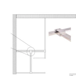 Teekoppeling / Plafond Chroom Tbv Stabilisatiestang -Winkel Voor Badkamerdouchebenodigdheden t stuk voor plafond montage of om stangen haaks te koppelen technisch