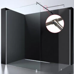 Inloopdouche Best Design Erico 60x200 Cm NANO Coating 8mm Veiligheidsglas -Winkel Voor Badkamerdouchebenodigdheden t verbindingsstuk best design tbv erico inloopdouche muurstang chroom 2 3