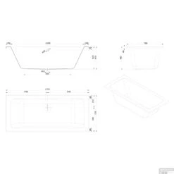 Whirlpool Boss & Wessing Dahlia Silent 1 180x80cm Enkel Systeem -Winkel Voor Badkamerdouchebenodigdheden technische tekening dahlia 170x75 tech 1