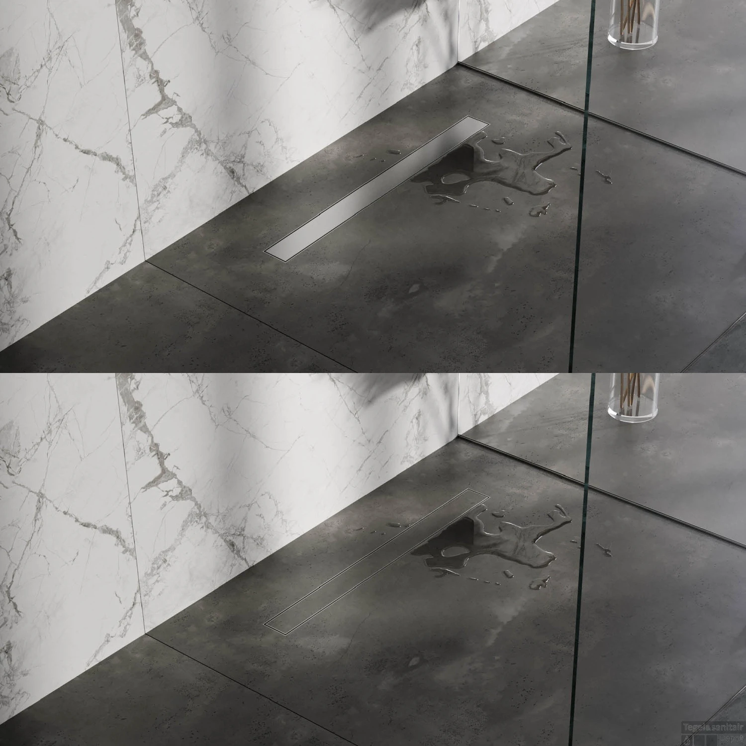 Tegelinlegrooster Brauer Chrome Edition Omkeerbaar Tbv Douchegoot STD/W/PS 70x7 Cm Inclusief Afstandhouders - Afbeelding 2