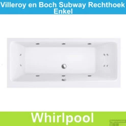 Ligbad Villeroy & Boch Subway 180x80 Cm Balboa Whirlpool Systeem Enkel