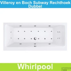 Ligbad Villeroy & Boch Subway 190x90 Cm Balboa Whirlpool Systeem Dubbel