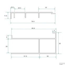 Verbredingsprofiel Voor Douchewand Wiesbaden Aluminium 3x200cm -Winkel Voor Badkamerdouchebenodigdheden verbredingsprofiel voor douchewand aluminium 3x200 of 202cm 20.3882 1