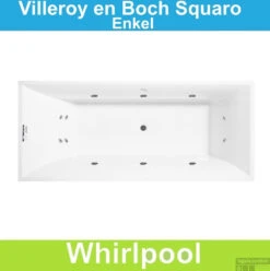 Ligbad Villeroy & Boch Squaro 170x75 Cm Balboa Whirlpool Systeem Enkel
