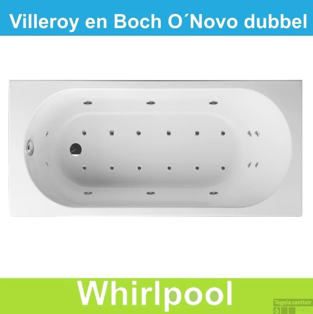 Ligbad Villeroy & Boch O.novo 170x75 Cm Balboa Whirlpool Systeem Dubbel 1 Ligbad Villeroy & Boch O.novo 170x75 Cm Balboa Whirlpool Systeem Dubbel