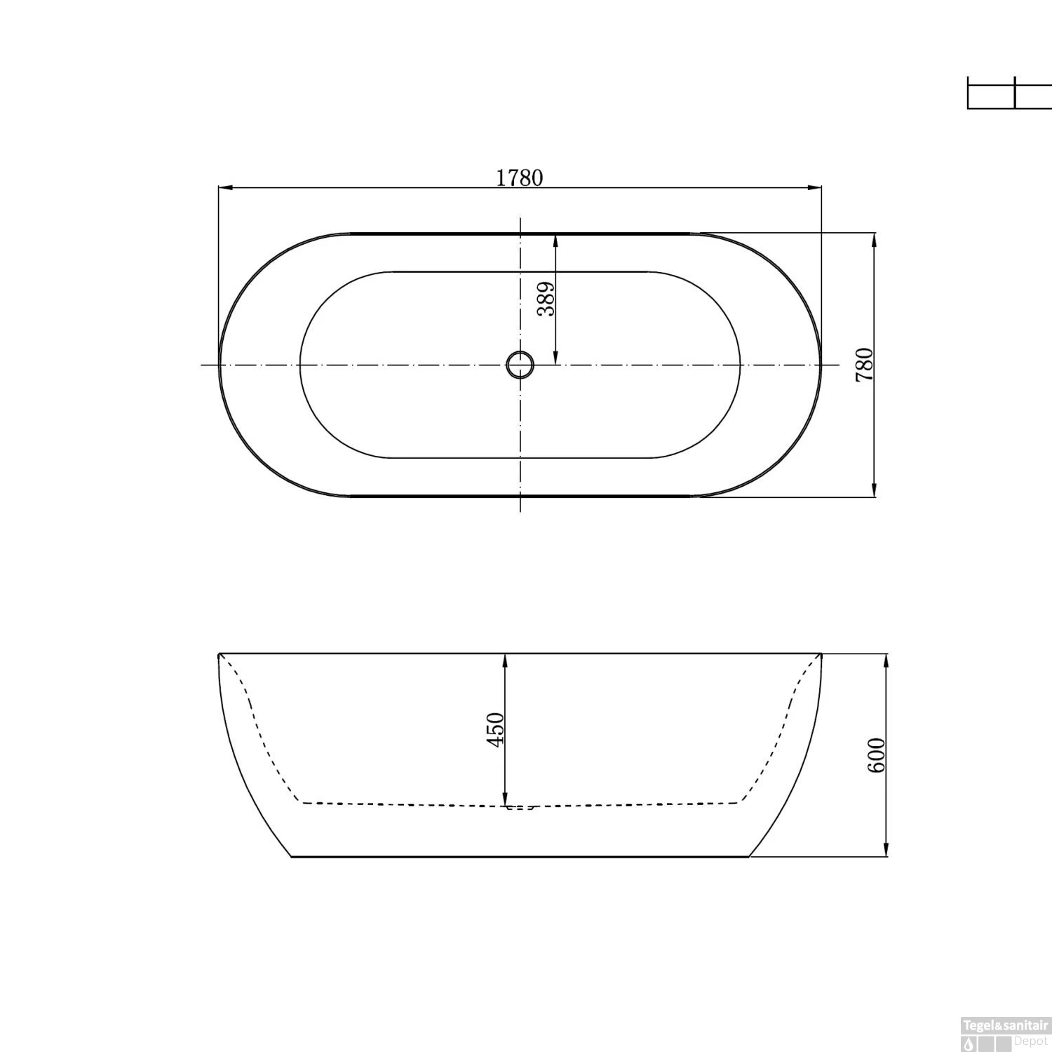 Vrijstaand Bad Best Design Friday 178x78x60 Cm Mat Wit 2 Vrijstaand Bad Best Design Friday 178x78x60 Cm Mat Wit - Afbeelding 2