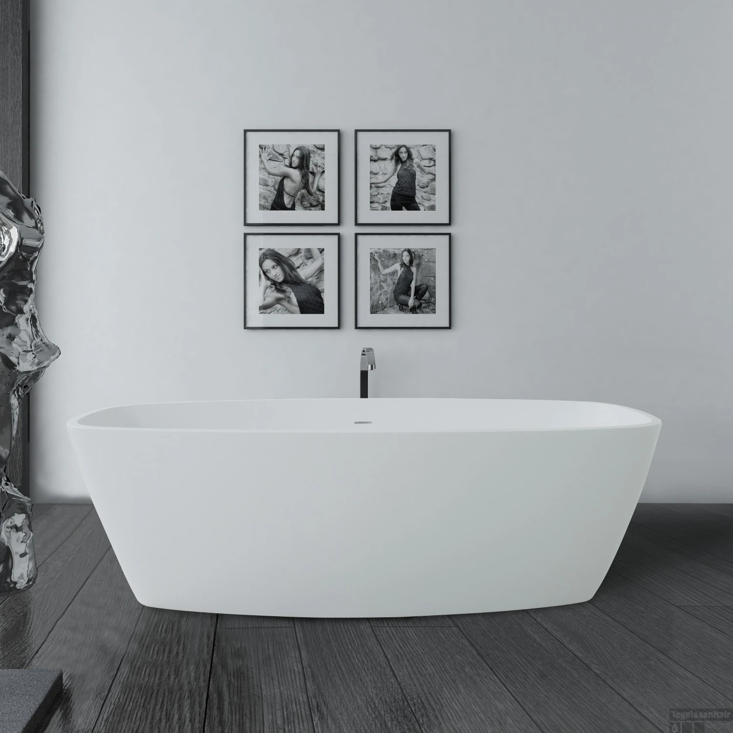 Vrijstaand Bad Crosstone Solid Surface 175x78x55 Cm Mat Wit 1 Vrijstaand Bad Crosstone Solid Surface 175x78x55 Cm Mat Wit