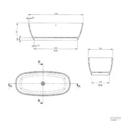 Vrijstaand Bad Crosstone Solid Surface 175x78x55 Cm Mat Wit 7 Vrijstaand Bad Crosstone Solid Surface 175x78x55 Cm Mat Wit -Winkel Voor Badkamerdouchebenodigdheden vrijstaand bad bws solid surface 175x78x55 cm mat wit 3076 tech
