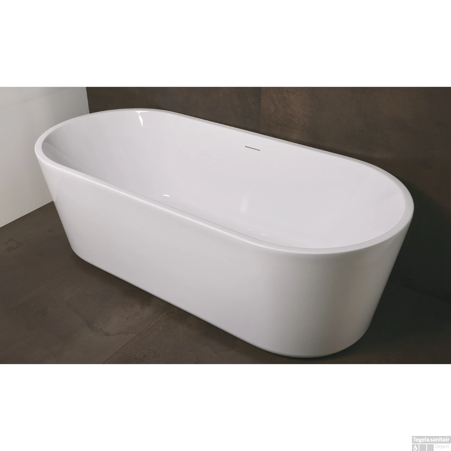 Vrijstaand Bad Luca Sanitair Primo 178x78x56cm Acryl Glans Wit CR 3 Vrijstaand Bad Luca Sanitair Primo 178x78x56cm Acryl Glans Wit CR - Afbeelding 3