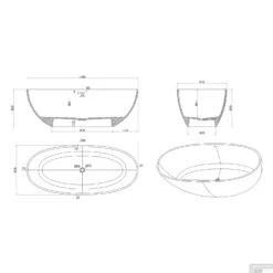 Vrijstaand Bad Luca Sanitair Vasca 180x80x60cm Solid Surface Antraciet -Winkel Voor Badkamerdouchebenodigdheden vrijstaand bad luca sanitair vasca 180x80x60cm solid surface antraciet luva1800a tech