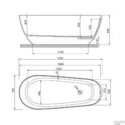 Vrijstaand Ligbad Allibert Galena 170x70x60 Cm Langwerpig Mat Wit -Winkel Voor Badkamerdouchebenodigdheden vrijstaand ligbad allibert galena 170x70x60 cm langwerpig mat wit tec