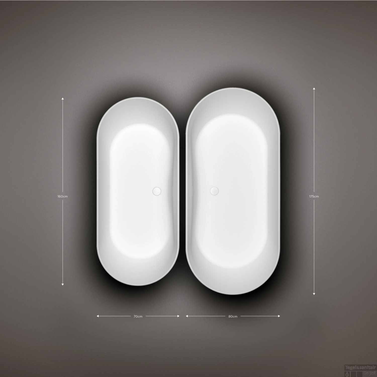 Vrijstaand Ligbad Clou Solium Geïntegreerde Overloop Met Chrome Plug Mat Wit - Afbeelding 4