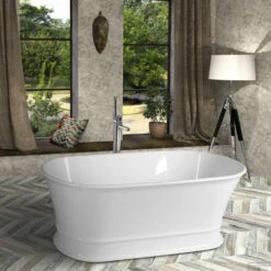 Vrijstaand Ligbad Polysan Delonix 170x84x61,5 Cm Cast Marble Wit