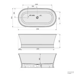 Vrijstaand Ligbad Polysan Delonix 170x84x61,5 Cm Cast Marble Wit -Winkel Voor Badkamerdouchebenodigdheden vrijstaand ligbad polysan delonix 170x84x61 5 cm cast marble wit sph92130 tech