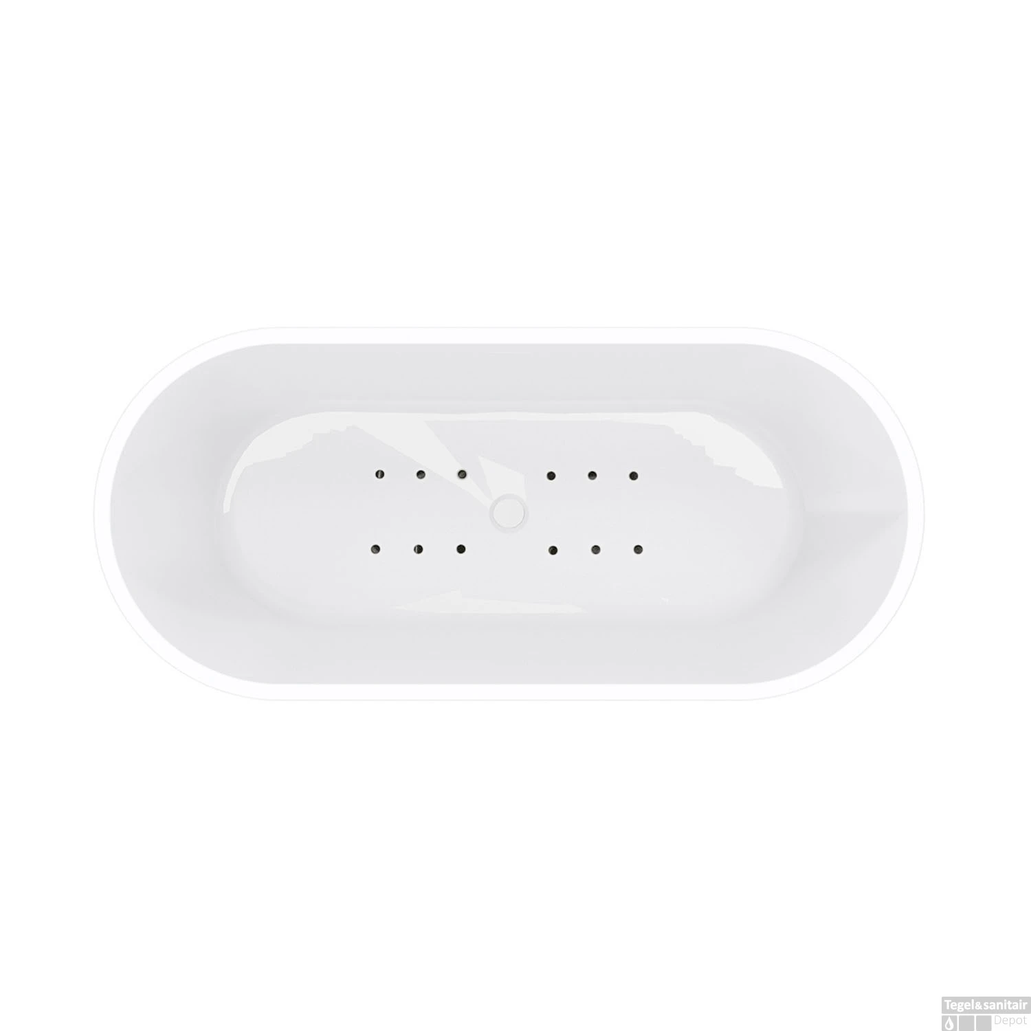 Vrijstaande Whirlpool Wiesbaden Libero 178x80x58.5 Cm Luchtsysteem Met Gunmetal Jets Glans Wit 2 Vrijstaande Whirlpool Wiesbaden Libero 178x80x58.5 Cm Luchtsysteem Met Gunmetal Jets Glans Wit - Afbeelding 2