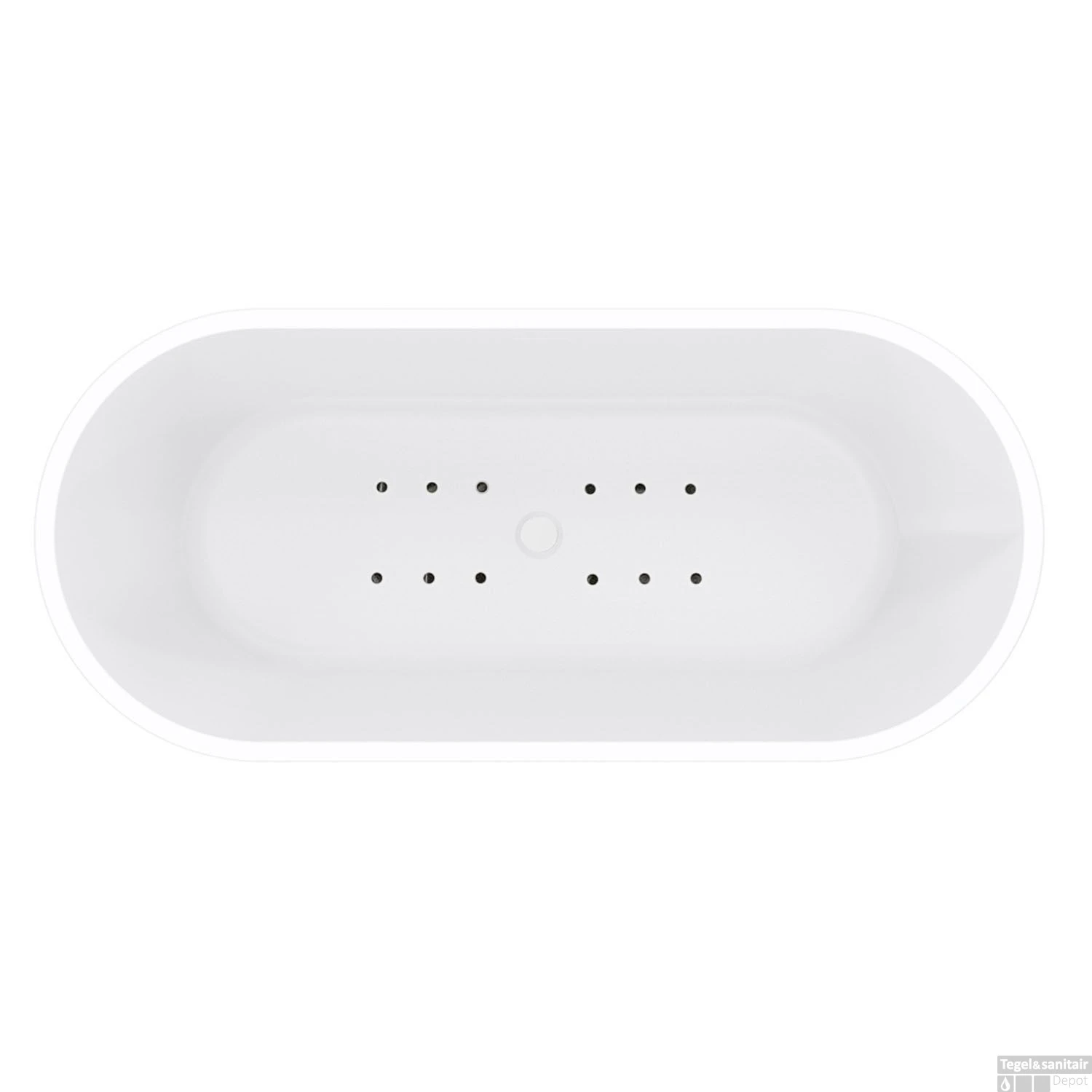 Vrijstaande Whirlpool Wiesbaden Libero 178x80x58.5 Cm Luchtsysteem Met Gunmetal Jets Mat Wit 2 Vrijstaande Whirlpool Wiesbaden Libero 178x80x58.5 Cm Luchtsysteem Met Gunmetal Jets Mat Wit - Afbeelding 2