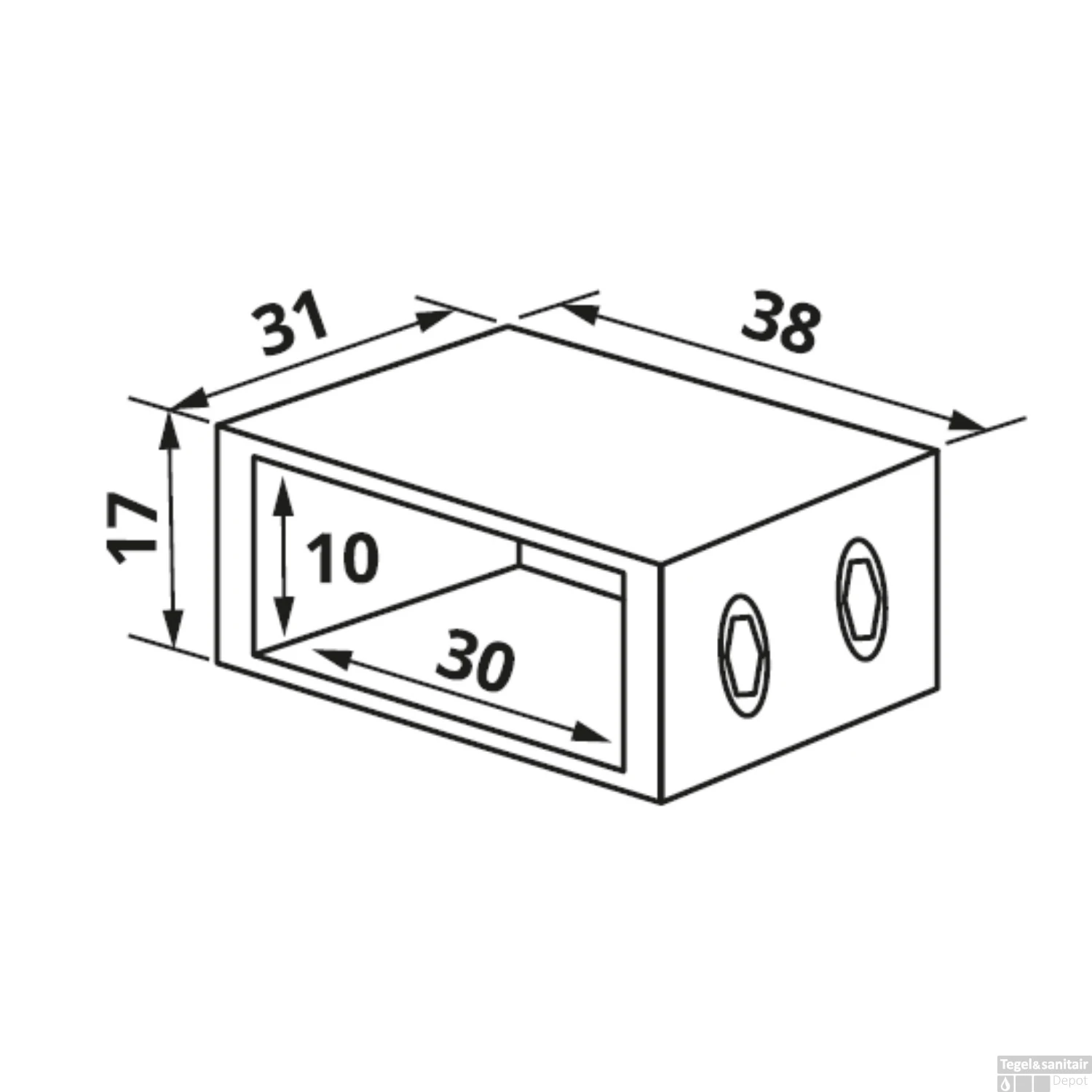 Wanddeel Just Creating T.b.v. Stabilisatiestang Gunmetal 2 Wanddeel Just Creating T.b.v. Stabilisatiestang Gunmetal - Afbeelding 2
