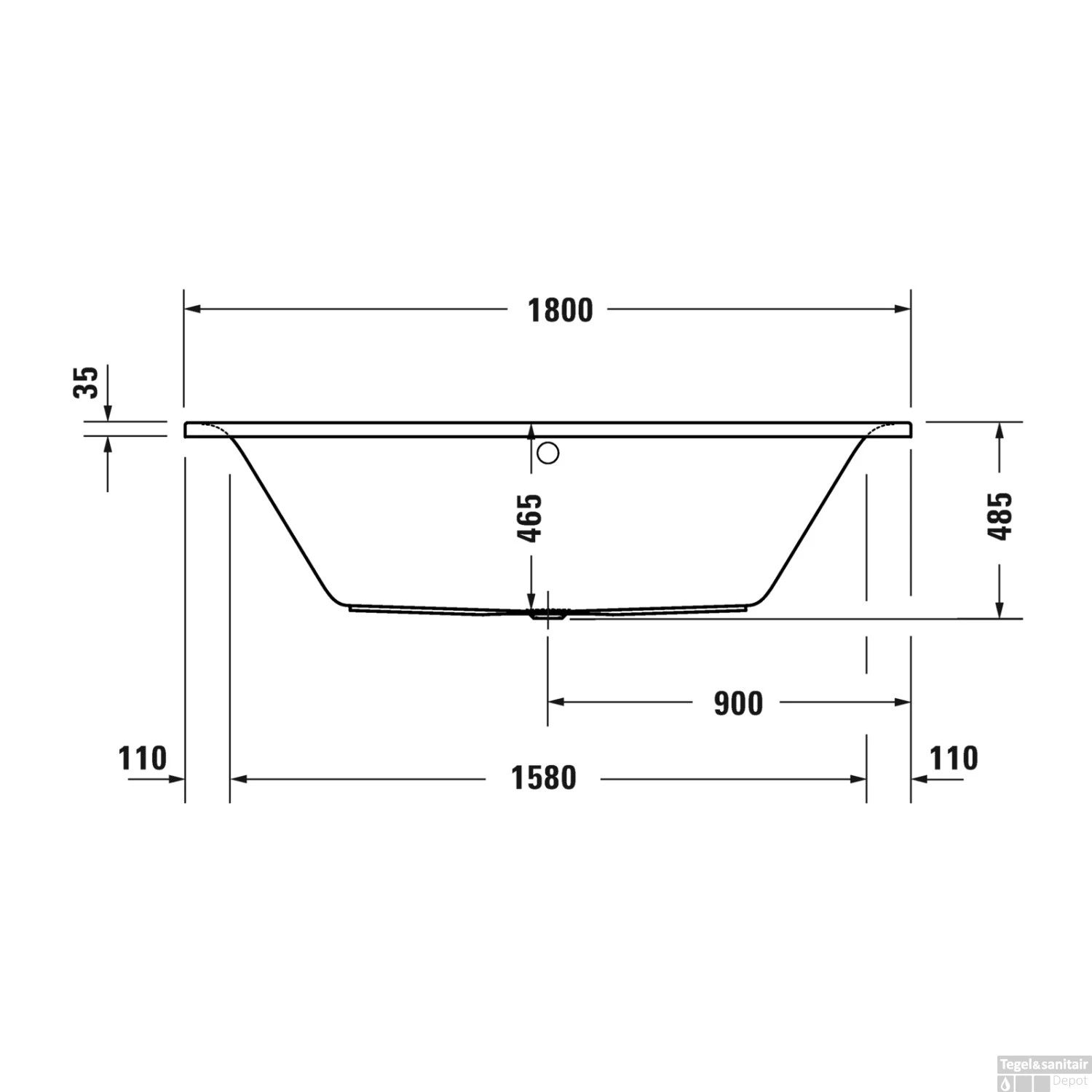 Whirlpool Duravit D-Neo Inbouw Duo 180x80x48.5 Cm Wit 3 Whirlpool Duravit D-Neo Inbouw Duo 180x80x48.5 Cm Wit - Afbeelding 3
