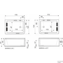 Whirlpool Kerra Marika 170x124x57 Cm Links 2 Persoons -Winkel Voor Badkamerdouchebenodigdheden whirlpool kerra marika 170x124x57 cm rechts tech 1