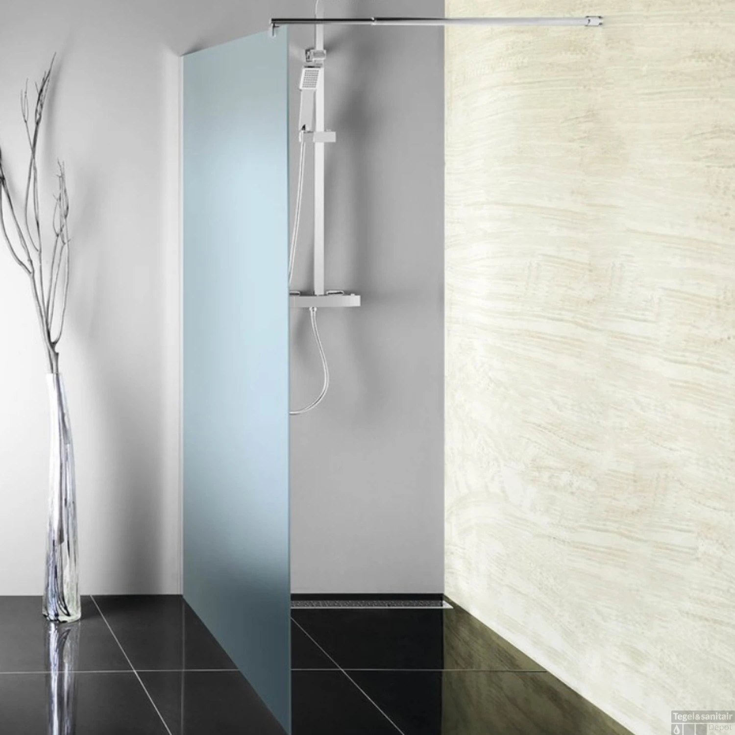 Inloopdouche Sapho Walk-In 80x190 Cm Met Muurprofiel Chinchilla Glas 1 Inloopdouche Sapho Walk-In 80x190 Cm Met Muurprofiel Chinchilla Glas