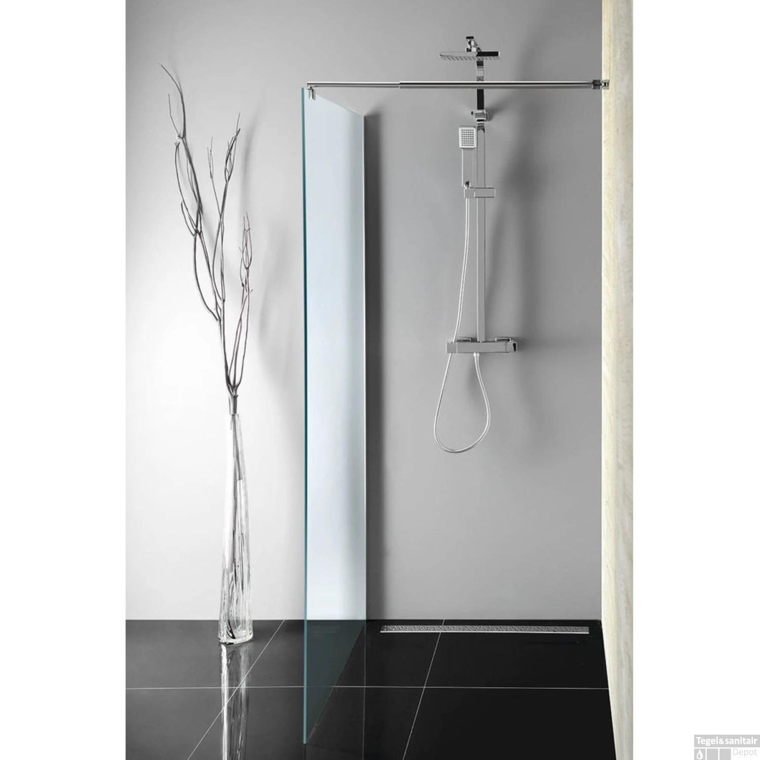 Inloopdouche Sapho Walk-In 80x190 Cm Met Muurprofiel Chinchilla Glas 2 Inloopdouche Sapho Walk-In 80x190 Cm Met Muurprofiel Chinchilla Glas - Afbeelding 2