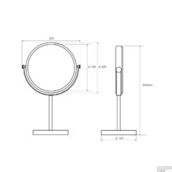 Vrijstaande Kaptafel Spiegel Sapho Rond 20 Cm Chroom -Winkel Voor Badkamerdouchebenodigdheden xp010 vrijstaande kaptafel spiegel sapho rond 20 cm chroom 2
