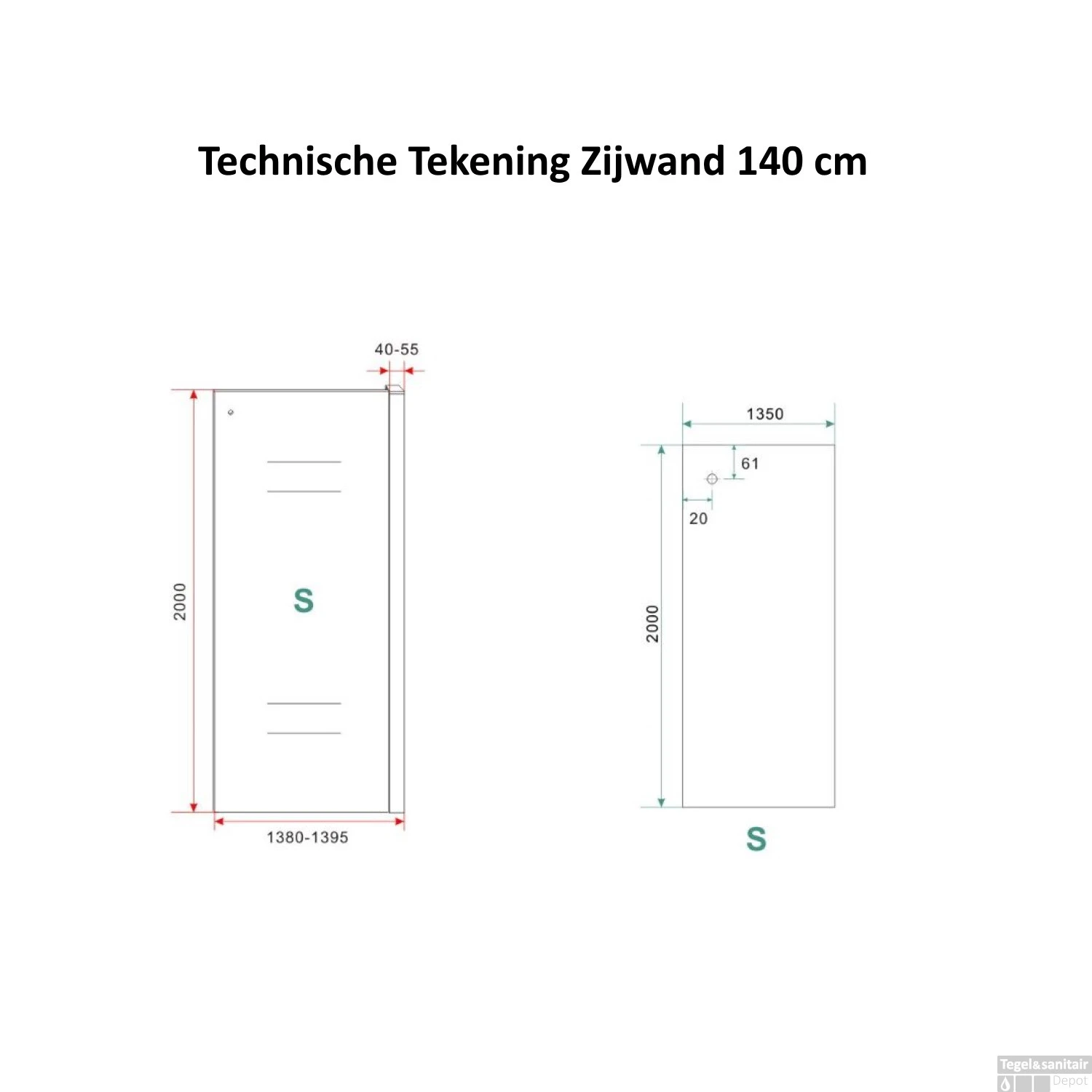 BWS Douchecabine Softclose 2.0 100x140 Cm Met Nisdeur En Zijwand 8mm Aluminium NANO Coating 5 BWS Douchecabine Softclose 2.0 100x140 Cm Met Nisdeur En Zijwand 8mm Aluminium NANO Coating - Afbeelding 5