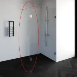 Zijwand Draaibaar Profielloos Just Creating DZ1 40 Cm Zonder Beslag Omkeerbaar Helder Glas
