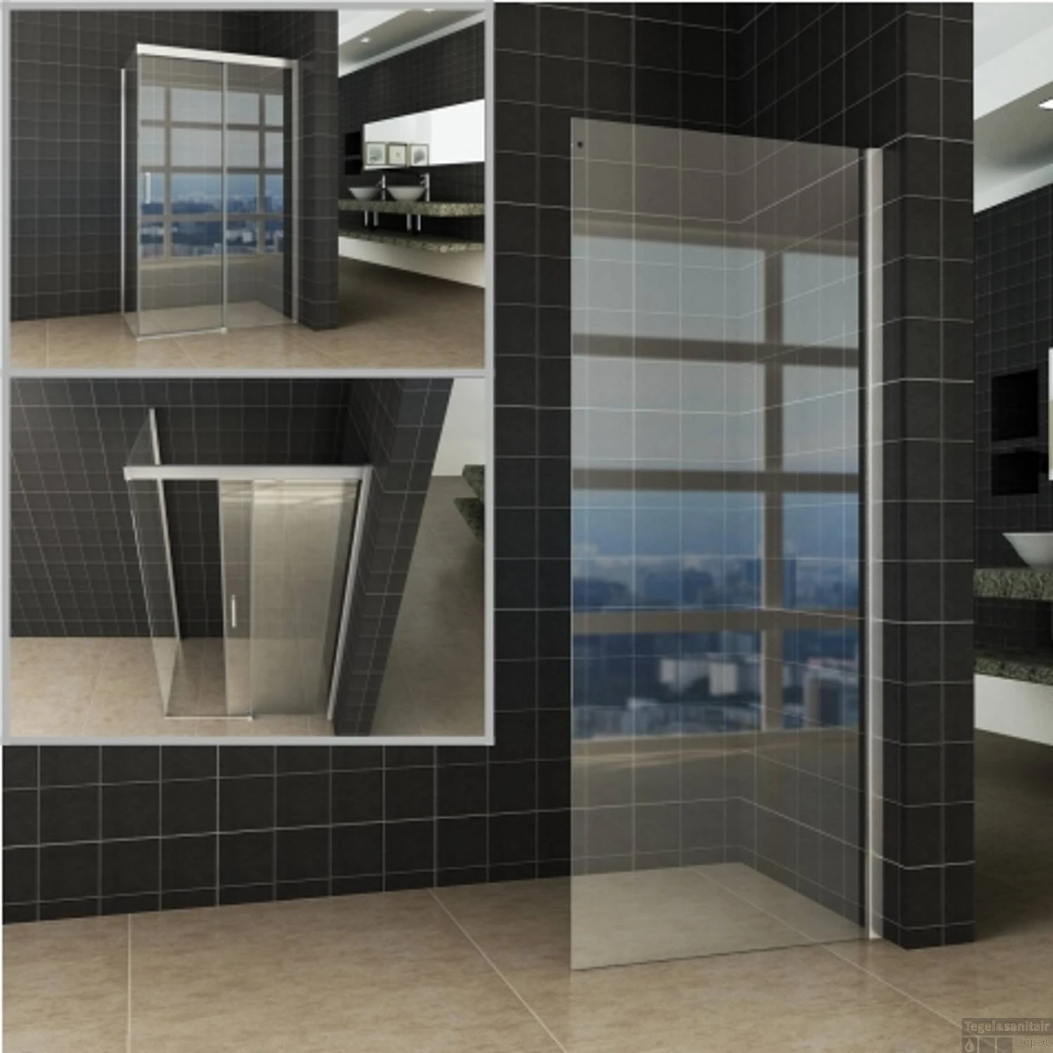 Zijwand Voor Schuif Nisdeur Wiesbaden 90x200 Cm 8mm NANO Glas